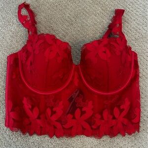 Victoria’s Secret Red Floral Corset